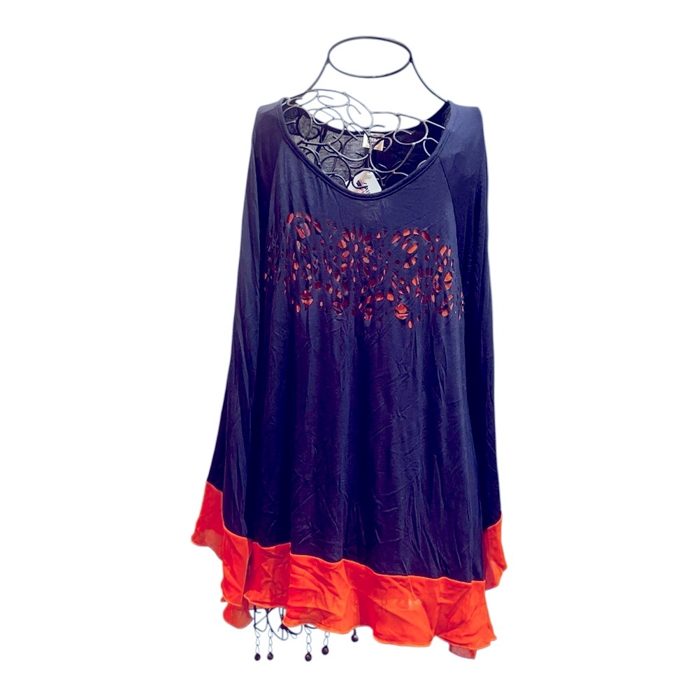 NWT J & M Auburn Burnout Navy And Orange Game day Tunic Size Small